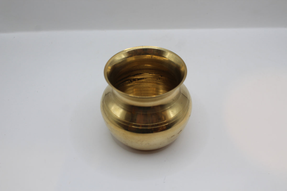 Medium brass lota, front view