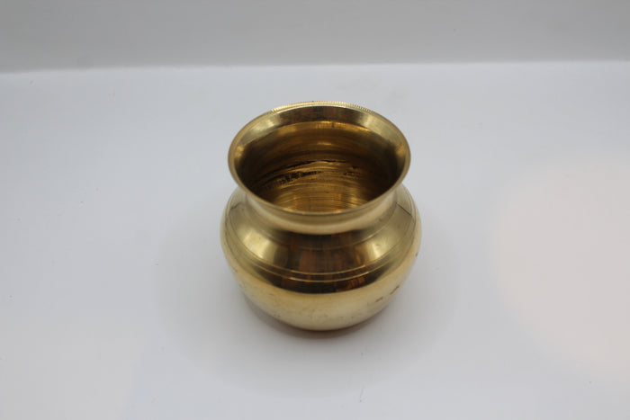 Medium brass lota, front view