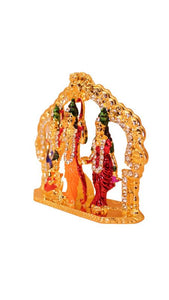 Lord Ram Darbar statue for Home/Office decoration ( 3cm x 3cm x 1cm) Gold
