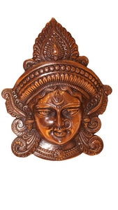 Durga Maa Face Wall Hanging Copper