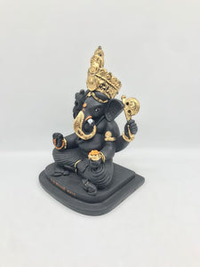 Ganesh Ganesha Ganpati Ganapati Hindu God Hindu God Ganesh fiber idol Black