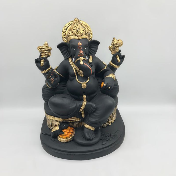 Ganesh Ganesha Ganpati Ganapati Hindu God Hindu God Ganesh fiber idol Black