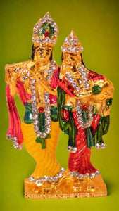 Radha Krishna Idol Showpiece Murti Gifts Home Decor (3cm x1.8cm x0.5cm) Mixcolor