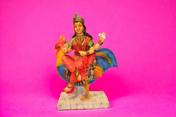 Bahuchar Maa Idol Murti Statue for Pooja | Gift | Home | Temple Black RedGreen
