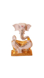 Ganesh Bhagwan Ganesha Statue Ganpati for Home Decor(2.3cm x 1.5cm x 0.5cm) White
