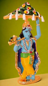 Lord Krishna,Bal gopal Statue,Home,Temple,Office decore(4cm x2.2cm x1cm)Blue