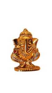 Ganesh Bhagwan Ganesha Statue Ganpati for Home Decor(1.8cm x 1.2cm x 0.5cm) Gold