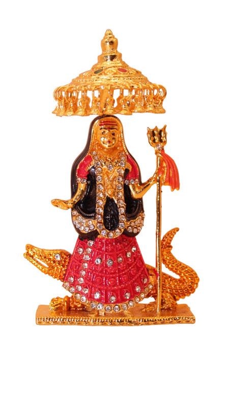 Hindu God Khodiyar Statue Idol For Home Temple Decor(4.5cm x 2.8cm x 1cm) Gold