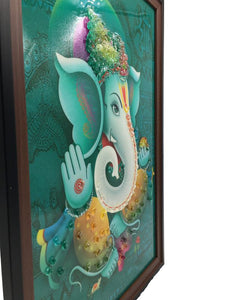 Ganesh Frame Ganesha Frame Ganpati Wall Frame Hanging Home Decore Multi color