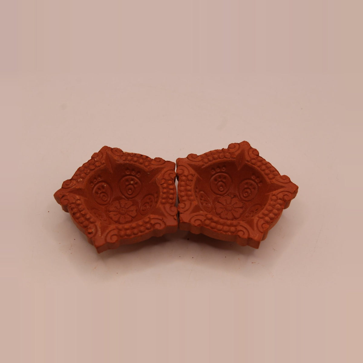 Five Face Star Shape clay diya, pack of 2