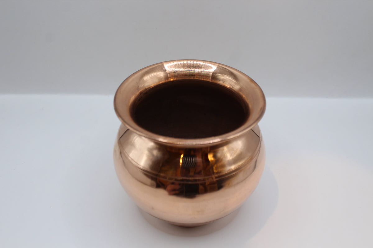 Copper lota, from above