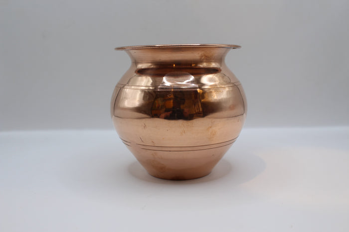 Copper lota, front view