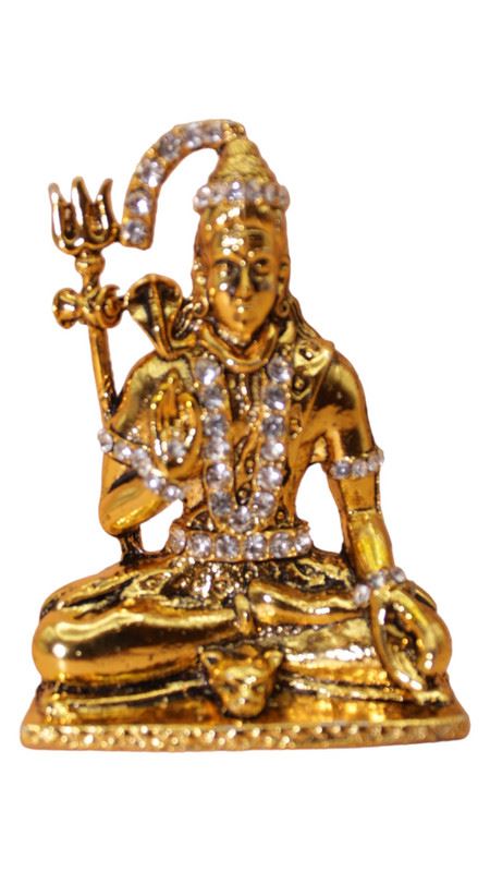 Lord Shiva Shankar Statue Bhole Nath Murti Home Decor ( 3cm x 2cm x 1cm) Gold