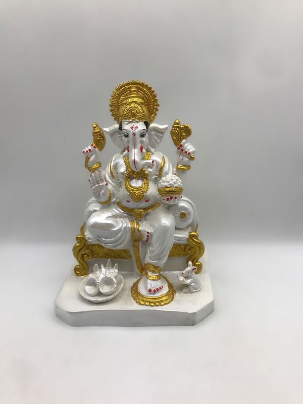 Ganesh Ganesha Ganpati Ganapati Hindu God Hindu God Ganesh fiber idol White