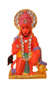 Lord Bahubali Hanuman Idol for home,car decore (2cm x 1cm x 0.5cm) Orange