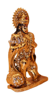 Lord Bahubali Hanuman Idol Bajrang Bali Murti (3cm x 1.9cm x 0.8cm) Gold