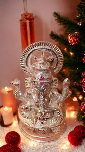 Ganesh Bhagwan Ganesha Statue Ganpati for Home Decor(8.3cm x 5cm x 3.5cm) Silver