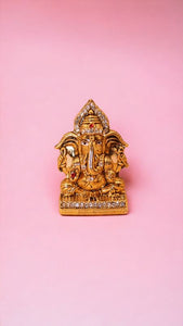 Ganesh Bhagwan Ganesha Statue Ganpati for Home Decor(3cm x 2.3cm x 1cm) Gold
