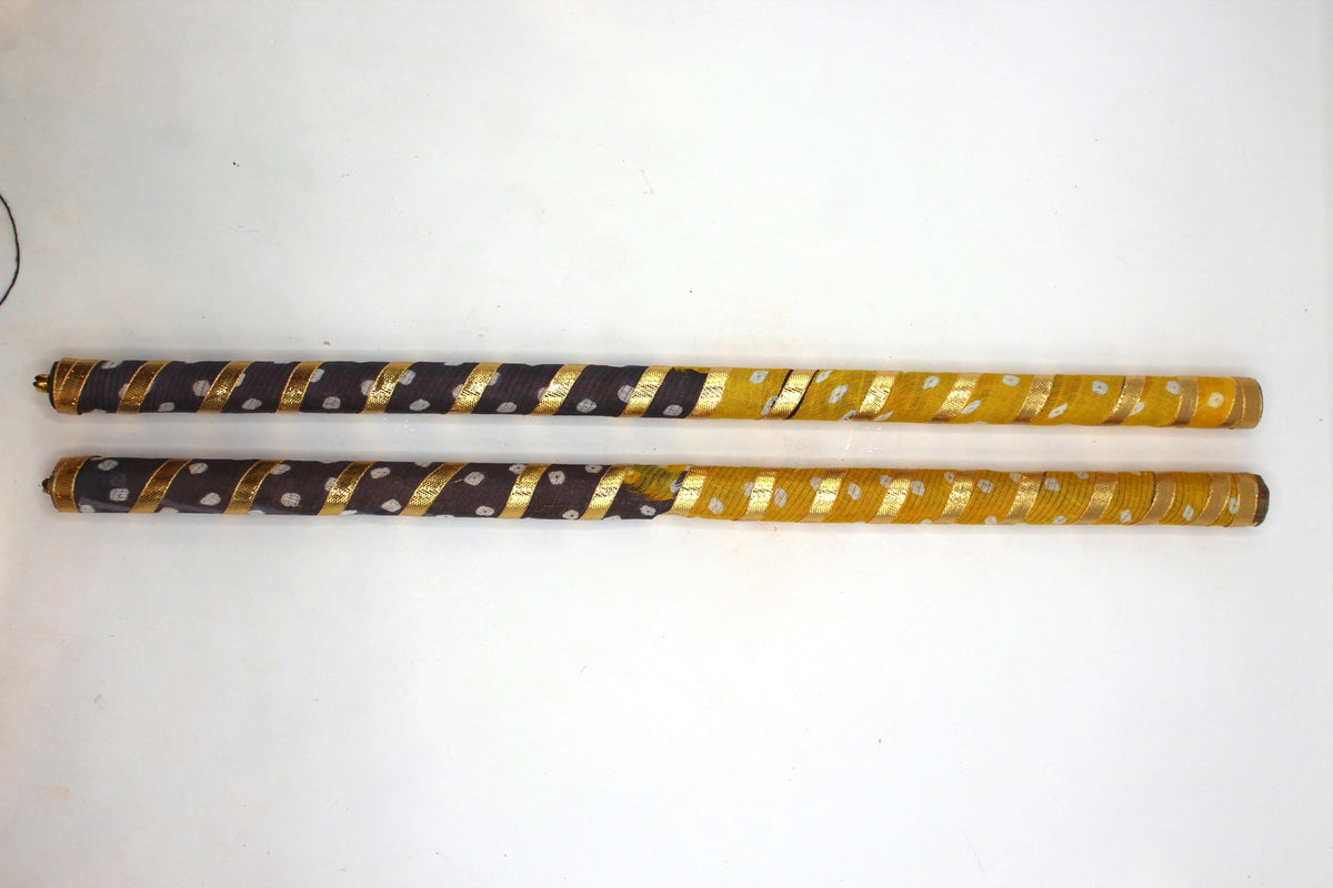 Dandiya Sticks – Bandhani Style Multicolour, Pair, 15 inch