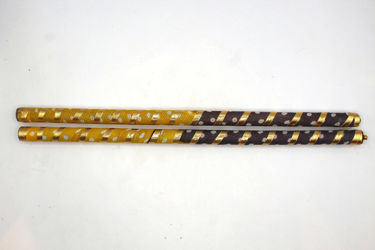 Dandiya Sticks – Bandhani Style Multicolour, Pair, 15 inch