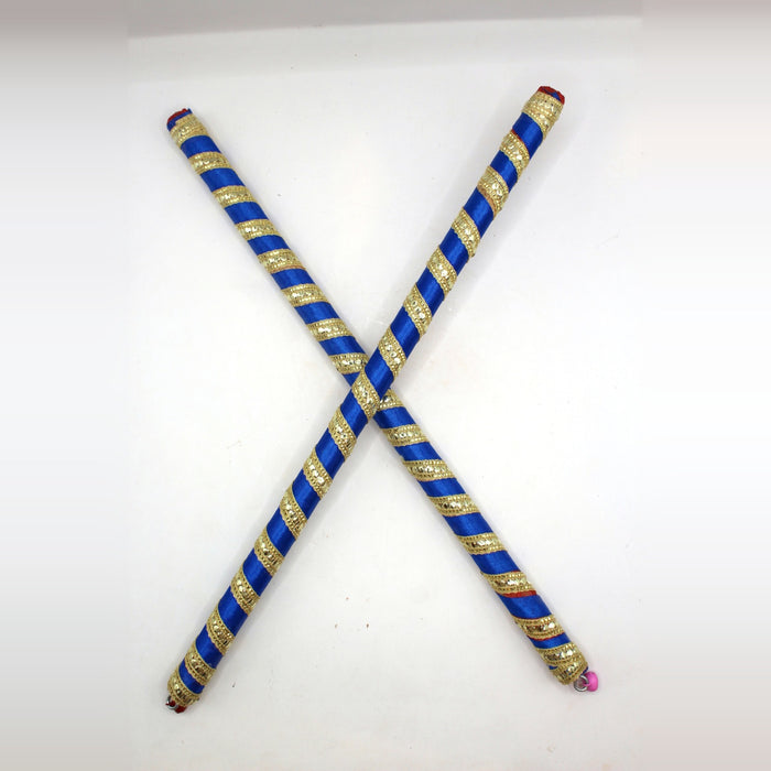 Dandiya Sticks – Colourful Ribbon, Pair, 15 inch