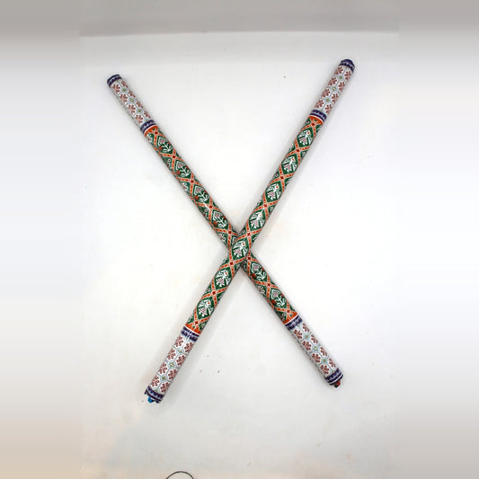Dandiya Sticks – Traditional Printed, Pair, 15 inch