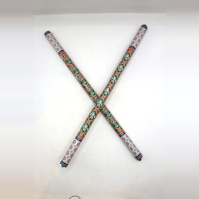 Dandiya Sticks – Traditional Printed, Pair, 15 inch