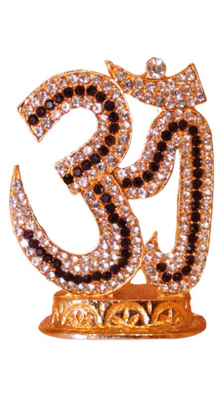 Hindu Religious Symbol OM Idol for Home,Car,Office ( 2cm x 1.5cm x 0.8cm) Brown