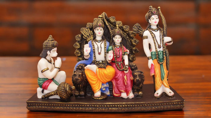 Lord Ram Darbar statue for Home/Office decoration( 10cm x14.5cm x5.5cm) Mixcolor