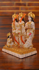 Lord Ram Darbar statue for Home/Office decoration (12cm x 9.5cm x 6cm) White