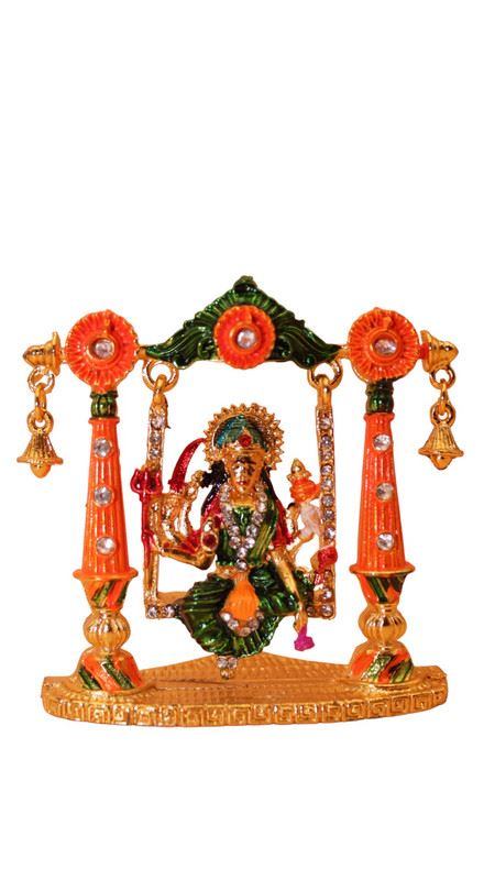 Goddess Ambaji Maa Durga Sitting Idol Statue Gold