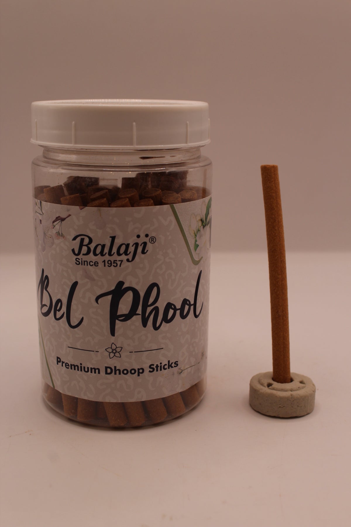 Balaji Bel Phool dhoop stick on its stand