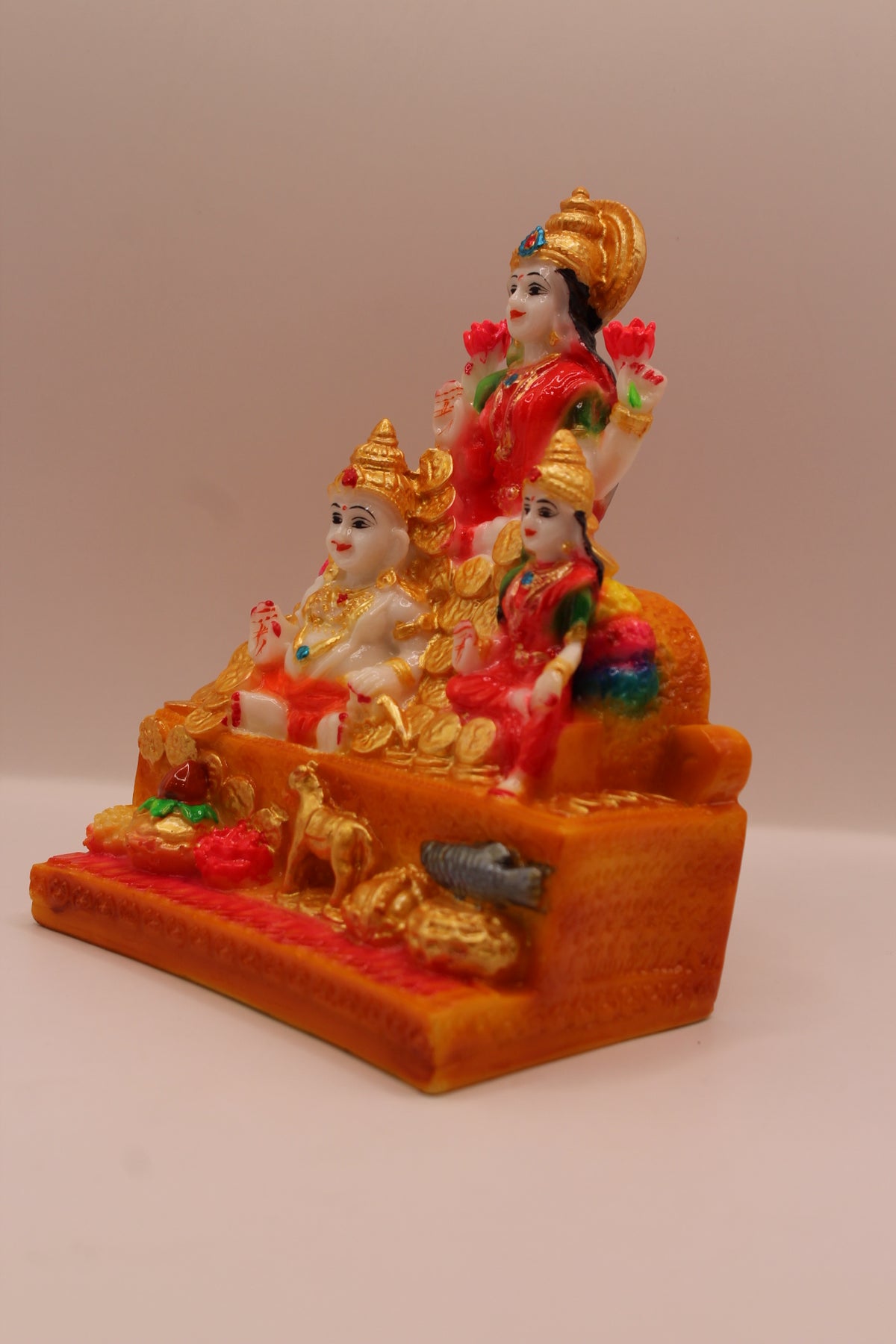 Kuber Laxmi Dhanvantri resin statue, right side