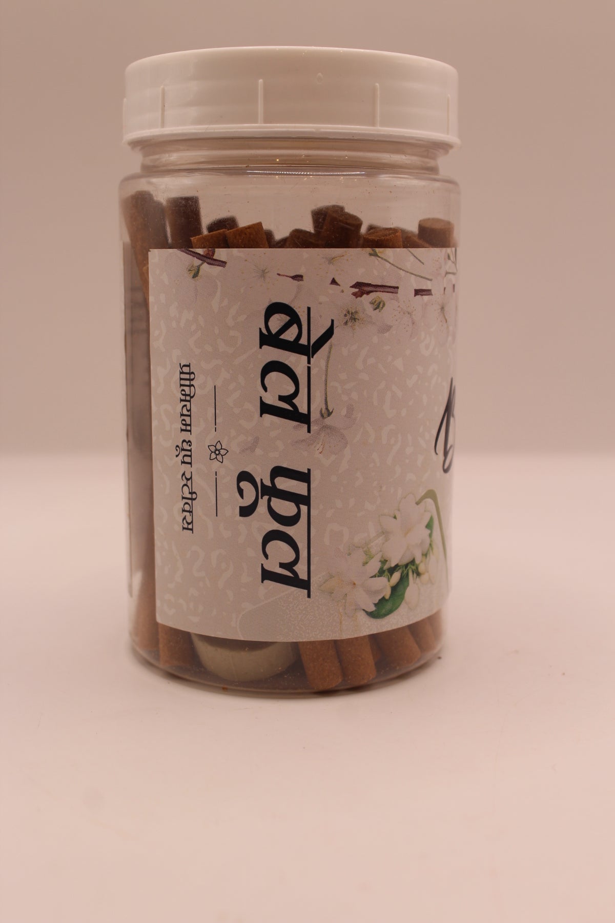 Balaji Bel Phool dhoop sticks jar, side