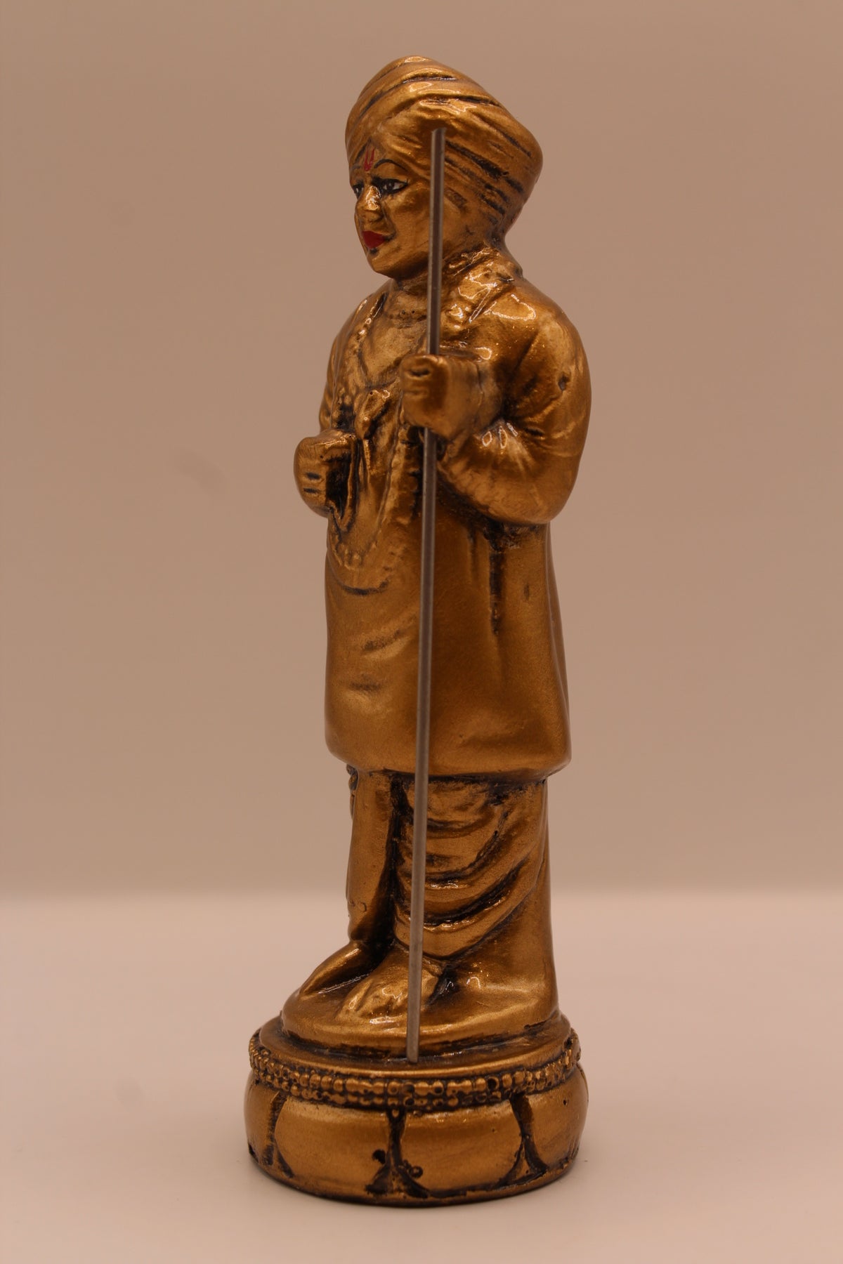 Gold Jalaram Bapa resin murti, right side