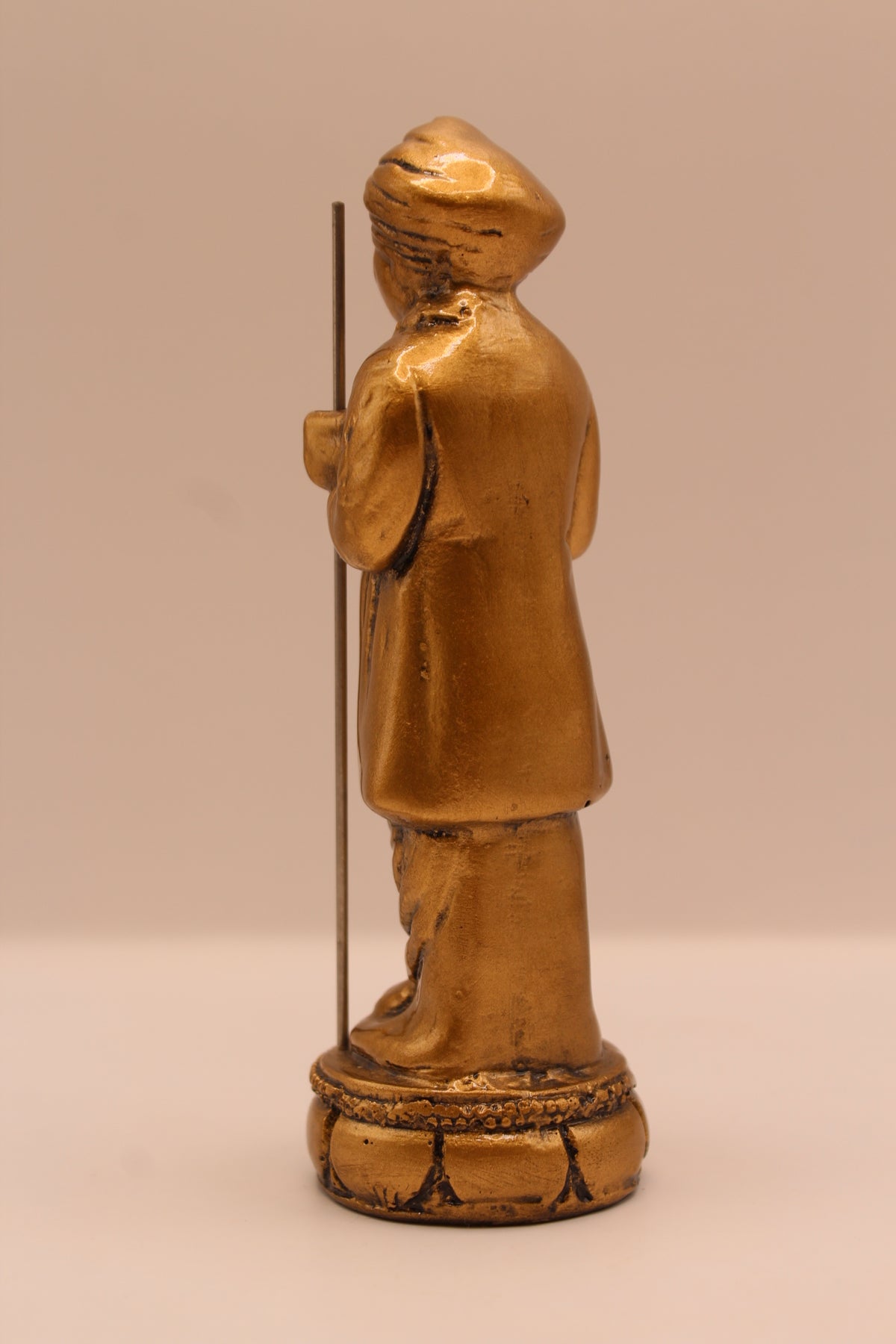Gold Jalaram Bapa resin murti, back
