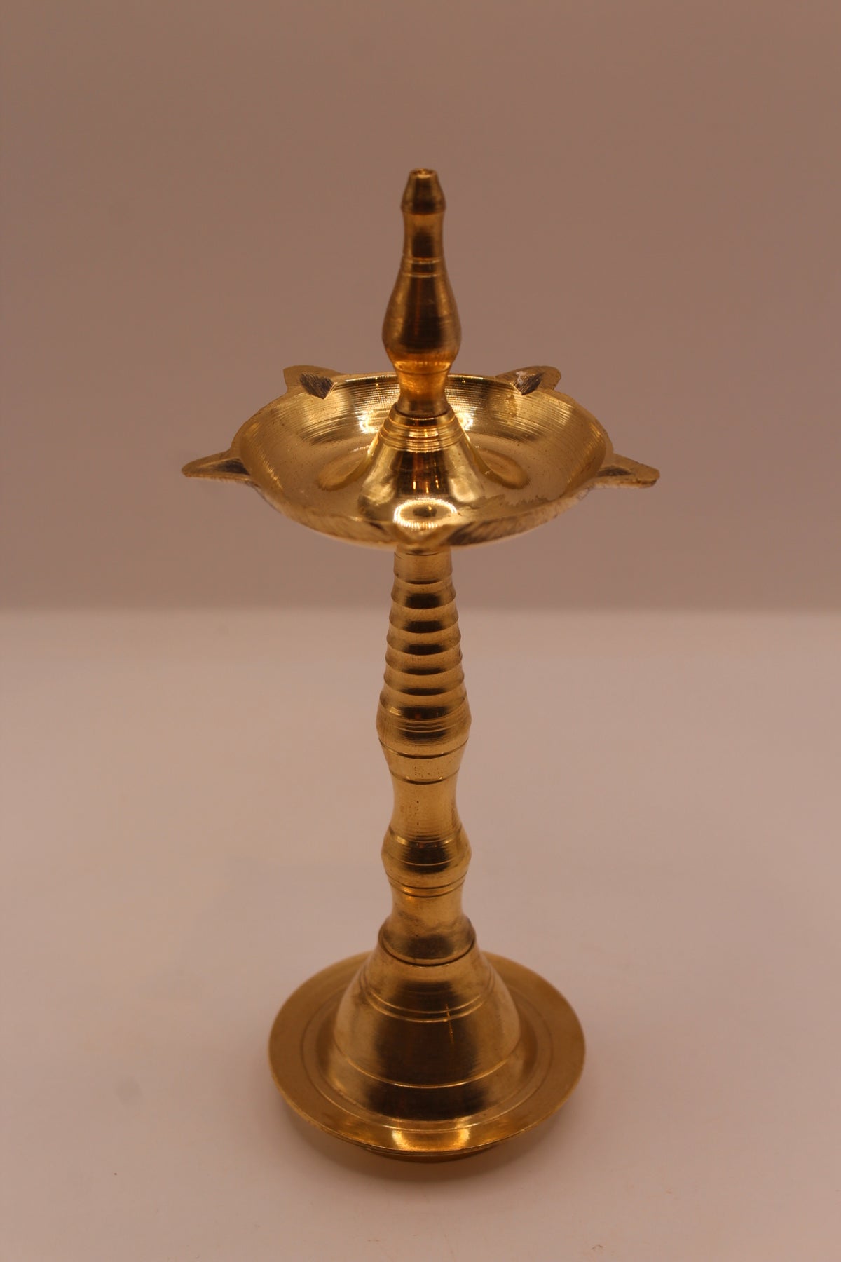 Slim brass samai diya stand, right side