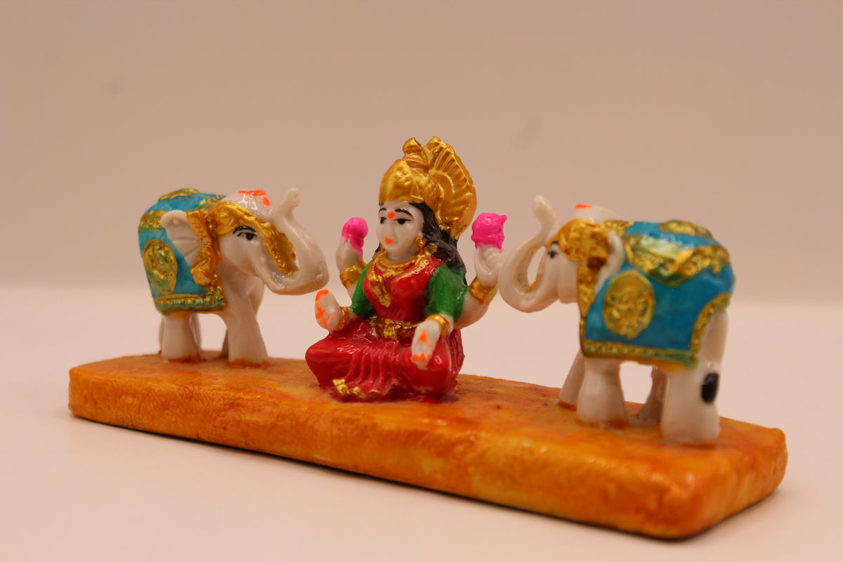 Gaja Laxmi resin statue, right side