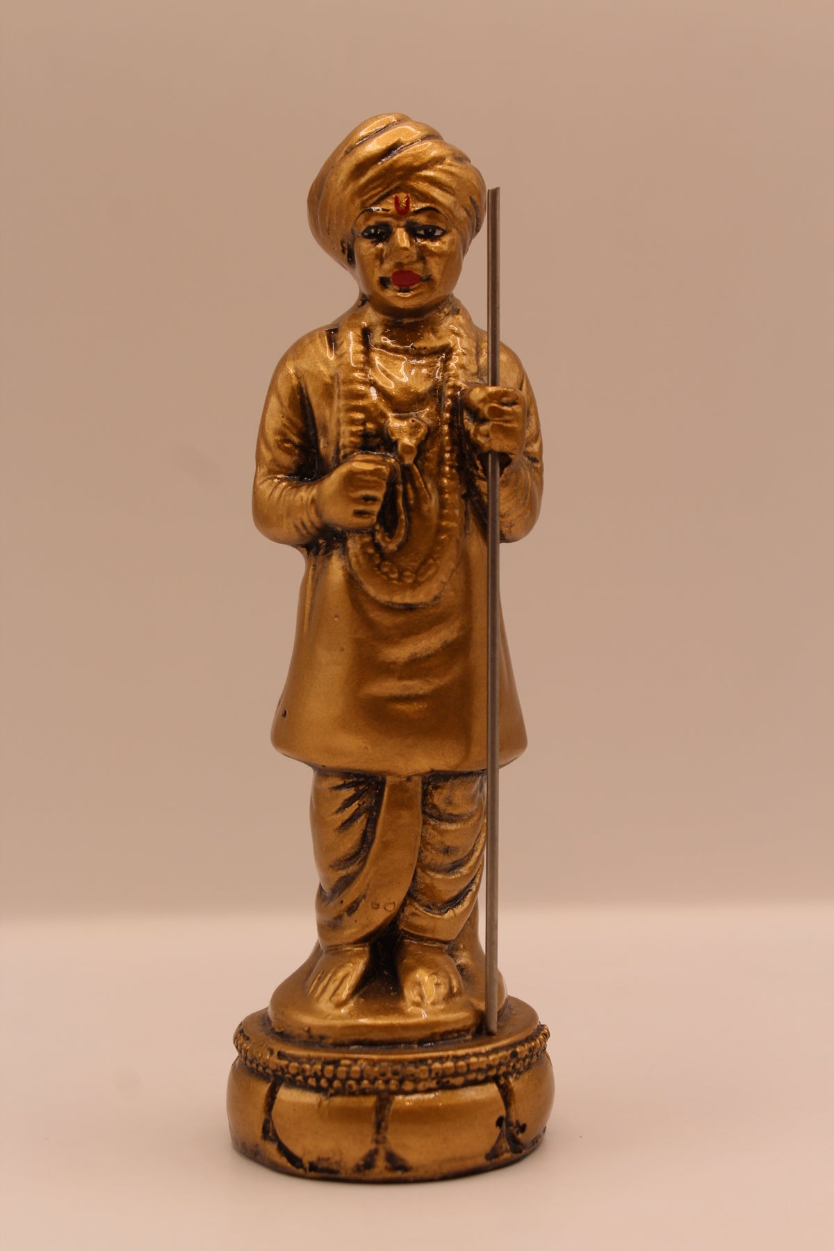 Gold Jalaram Bapa resin murti, front