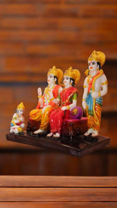 Lord Ram Darbar statue for Home/Office decoration (9cm x 11cm x 5cm) Mixcolor