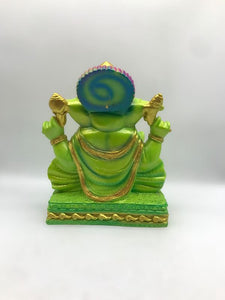 Ganesh Ganesha Ganpati Ganapati Hindu God Hindu God Ganesh fiber idol Green
