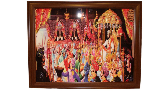 Divine Blessings: Embrace Serenity with Our Exquisite Ganapti Frame! Red