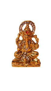 Ganesh Bhagwan Ganesha Statue Ganpati for Home Decor(1.4cm x 1.3cm x 0.5cm) Gold