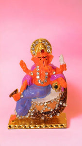 Ganesh Bhagwan Ganesha Statue Ganpati for Home Decor(2cm x 1.3cm x 0.5cm) Orange