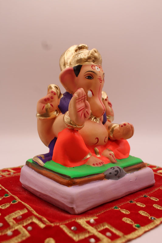 Eco-friendly 6 inch Ganesh idol, side view
