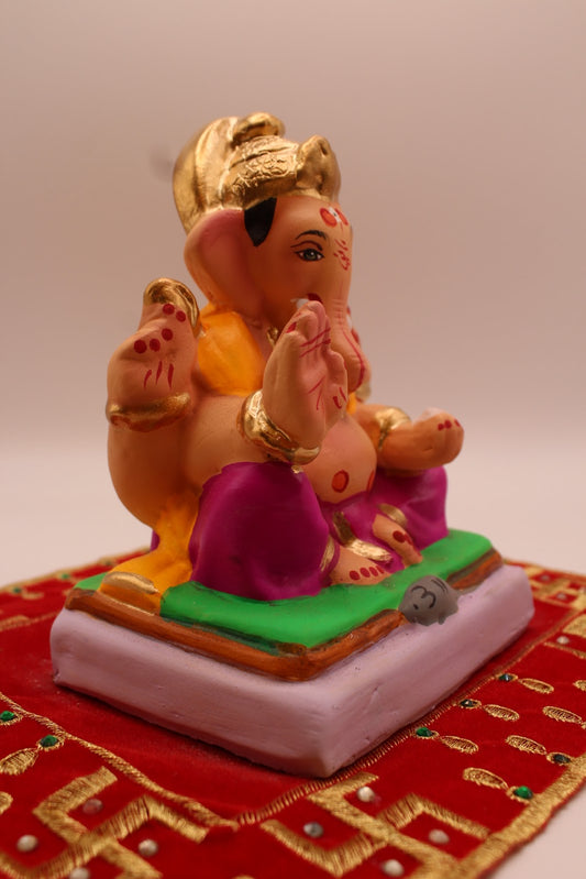 Eco-friendly 6 inch Ganesh idol, side view