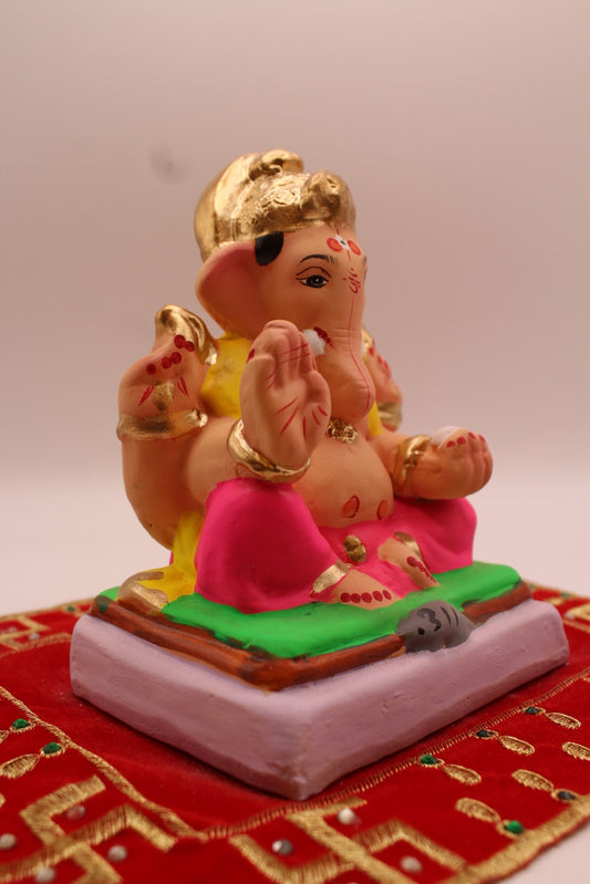 Eco-friendly 6 inch Ganesh idol, side view