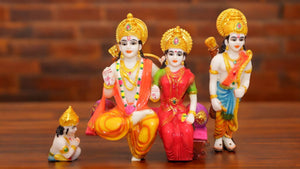 Lord Ram Darbar statue for Home/Office decoration (9cm x 11cm x 5cm) Mixcolor