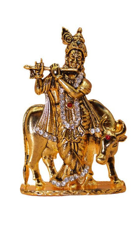 Lord Krishna,Bal gopal Statue,Home,Temple,Office decore(3cm x 2cm x 0.5cm) Gold