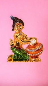 Lord Krishna,Bal gopal Statue,Home,Temple,Officedecore(1.8cm x1.5cm x0.5cm)Green